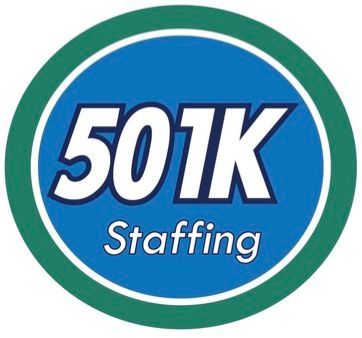 501K Staffing logo in blue and green circular design